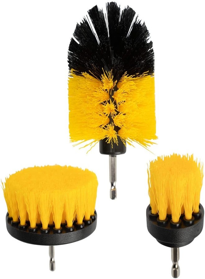 HOME CUBE 3 Pc Drill Brush Set for Bathroom Surfaces Tub, Shower,Kitchen, Tile and All Purpose Power Scrubber Cleaning Kit (Cordless Drill NOT included) (Random Color) - Image 1